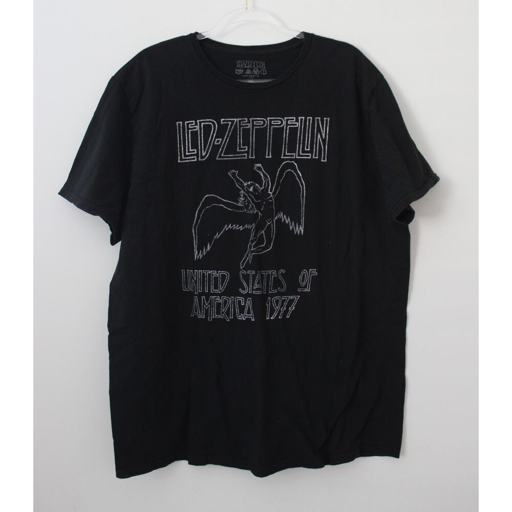 Led Zeppelin Mens Logo T-Shirt Black Size 2XL Pre-Owned